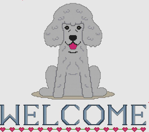 Poodle: Welcome (Silver) - DogShoppe Designs