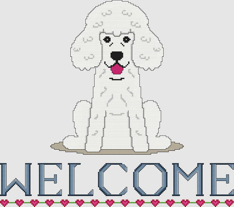 Poodle: Welcome (White) - DogShoppe Designs