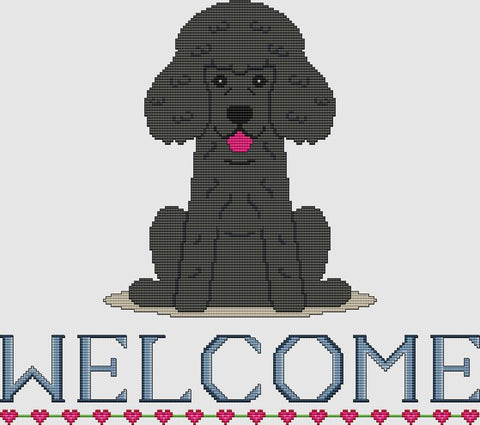 Poodle: Welcome (Black) - DogShoppe Designs