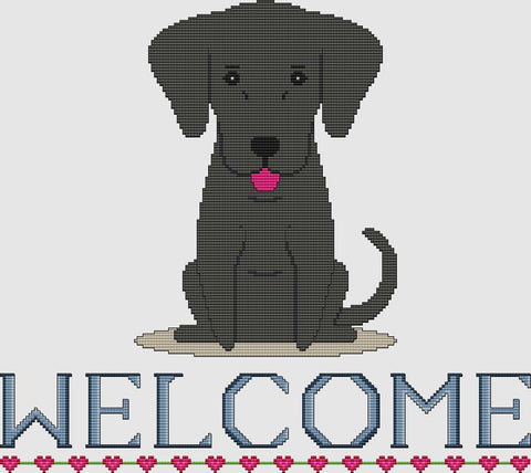 Labrador Retriever: Welcome (Black) - DogShoppe Designs