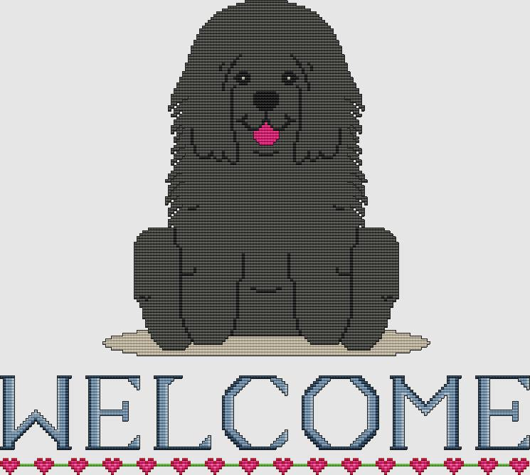 Puli: Welcome (Black) - DogShoppe Designs