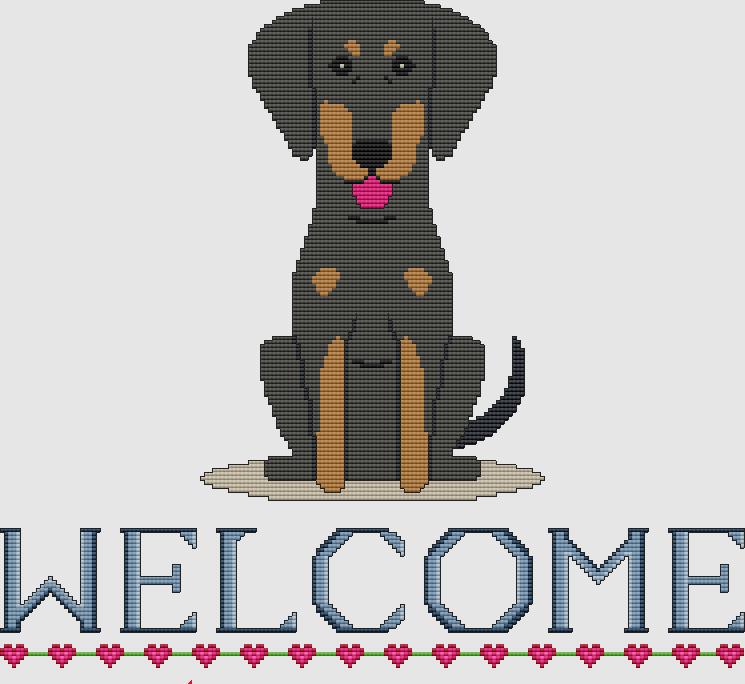 Doberman Pinscher: Welcome (Black) - DogShoppe Designs