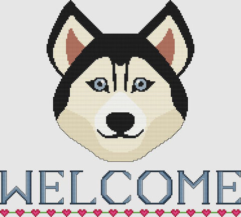 Siberian Husky: Welcome (Black) - DogShoppe Designs