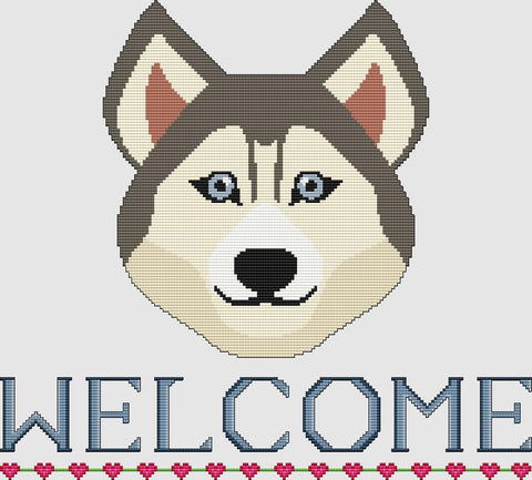 Siberian Husky: Welcome (Grey) - DogShoppe Designs