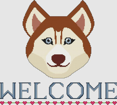 Siberian Husky: Welcome (Red) - DogShoppe Designs