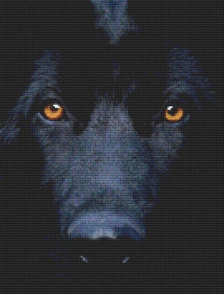 Black German Shepherd - White Willow Stitching