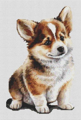 Corgi Puppy - White Willow Stitching