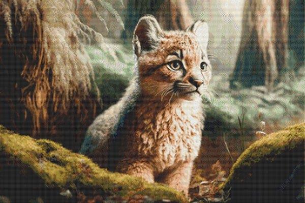 Mountain Lion Cub - White Willow Stitching