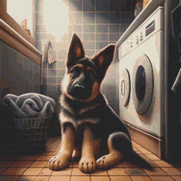 Helping? German Shepherd - White Willow Stitching