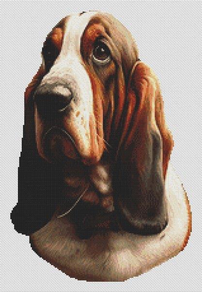 Tri Basset Hound 2 - White Willow Stitching