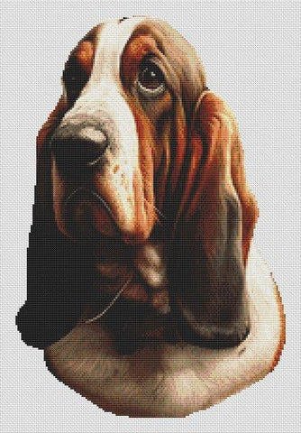 Tri Basset Hound 2 - White Willow Stitching