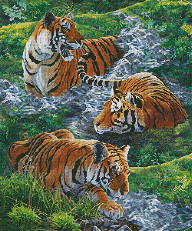 Tigers In Water - Artecy Cross Stitch