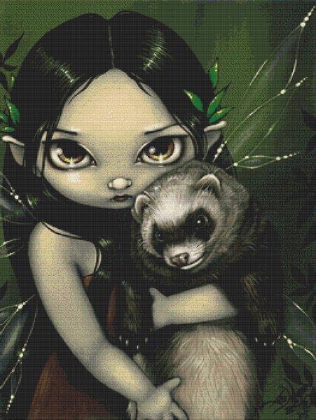 Ferret And His Fairy - White Willow Stitching