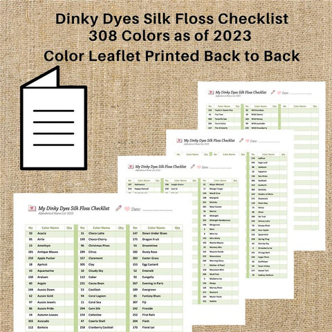 Embroidery Floss Checklist Dinky Dyes Silk Floss - PinoyStitch