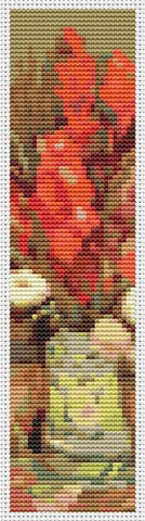 Vase With Red Gladioli Bookmark - Art of Stitch, The