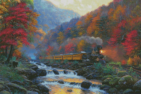 Smoky Mountain Train (Large)  - Artecy Cross Stitch