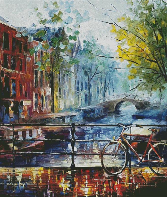 Bicycle In Amsterdam (Large) - Artecy Cross Stitch