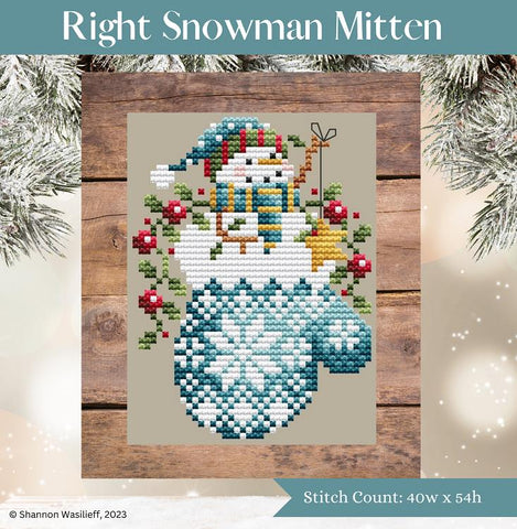 Right Snowman Mitten - Shannon Christine Designs