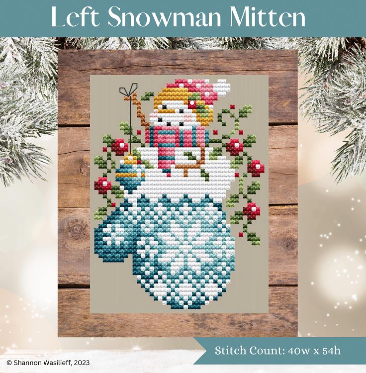 Left Snowman Mitten - Shannon Christine Designs