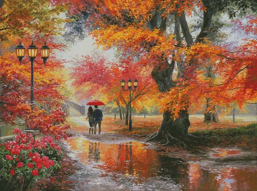 Walking In The Rain (Large) - Artecy Cross Stitch
