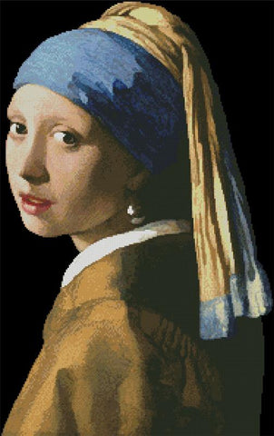 Girl With A Pearl Earring 2 (No Background) - Artecy Cross Stitch