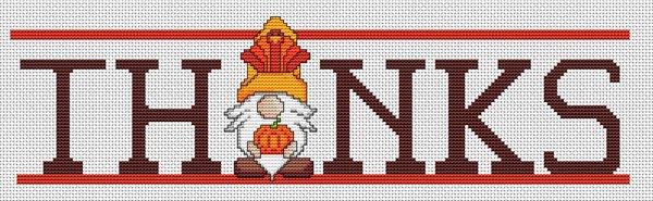 Thanks Gnome: Thanksgiving - White Willow Stitching