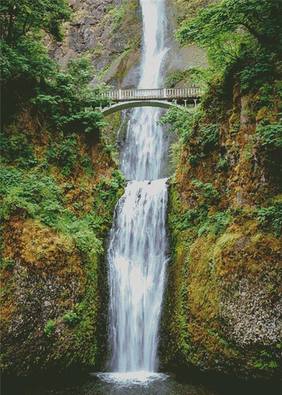 Multnomah Falls (Large) - Artecy Cross Stitch
