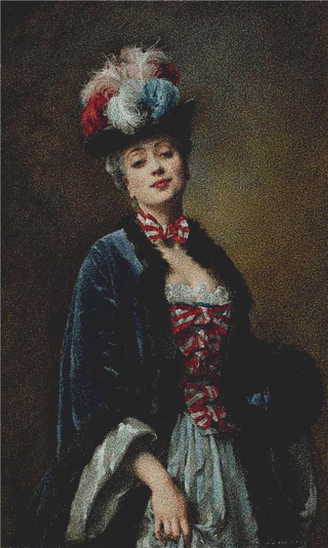 Lady In Red, White And Blue - X Squared Cross Stitch