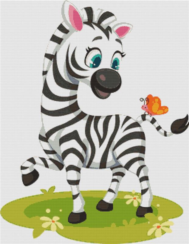 Cute Zebra - X Squared Cross Stitch