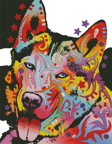 Abstract Siberian Husky (Large) - Artecy Cross Stitch