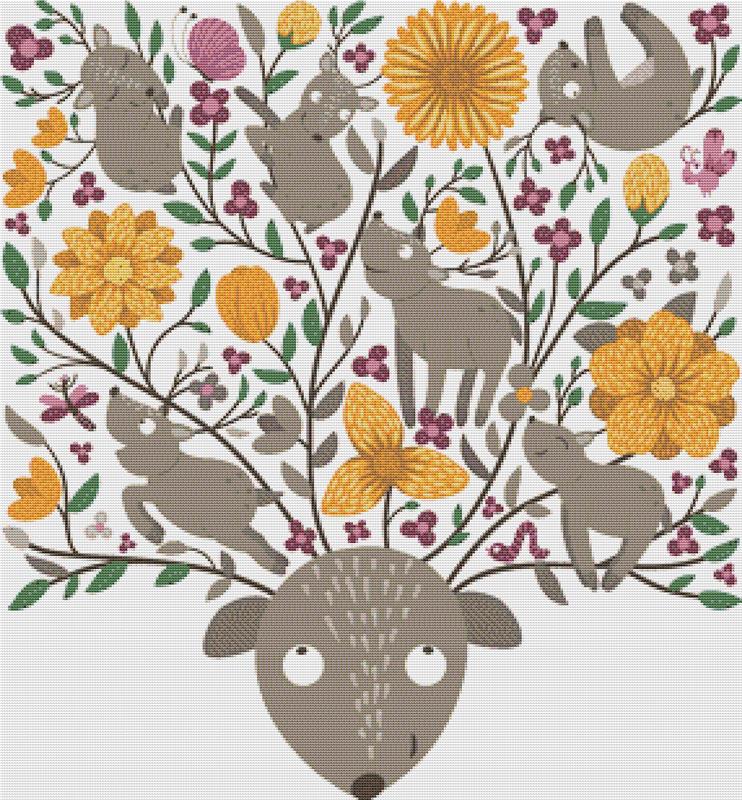 Cute Woodland Deer - X Squared Cross Stitch