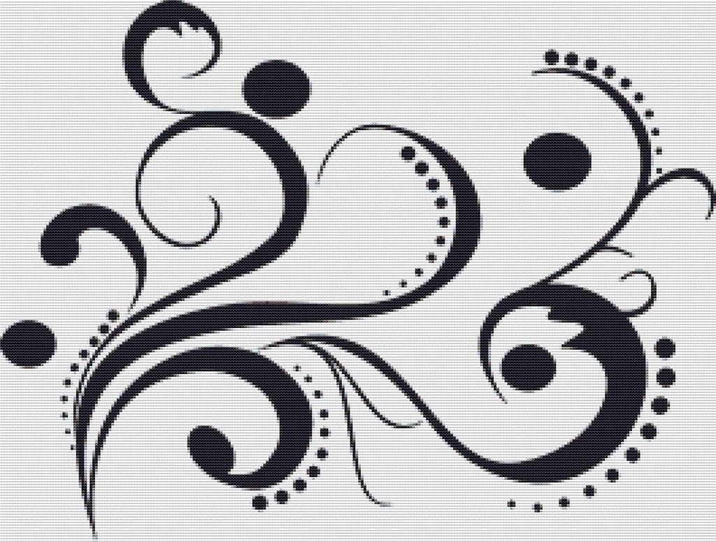 Ornamental Decorative Swirl - X Squared Cross Stitch