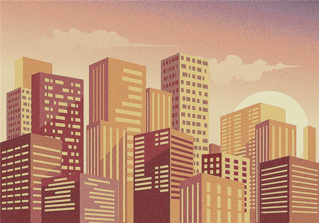 Beautiful Cityscape At Sunset - X Squared Cross Stitch