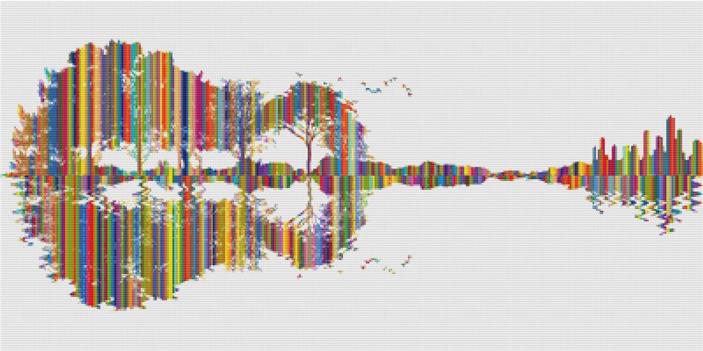Guitar Landscape: Rainbow - X Squared Cross Stitch