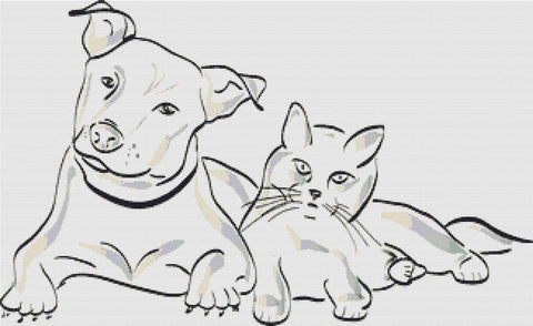 Dog And Cat - X Squared Cross Stitch