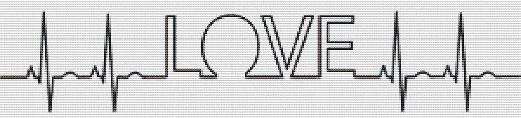 Love ECG - X Squared Cross Stitch