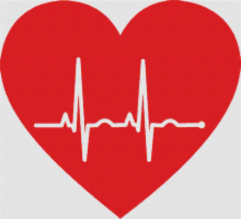 ECG Heart - X Squared Cross Stitch