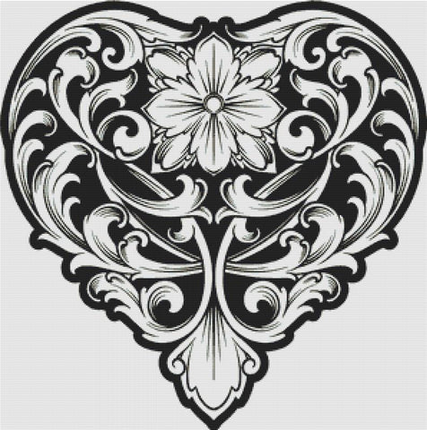 Engraved Heart - X Squared Cross Stitch