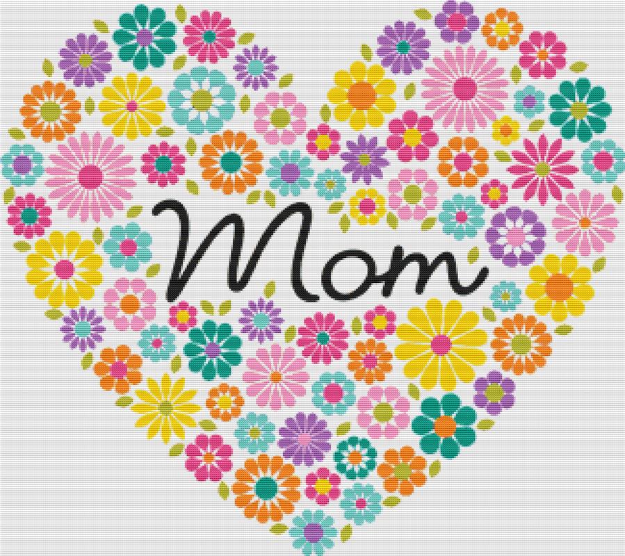 Mother’s Day Heart - X Squared Cross Stitch