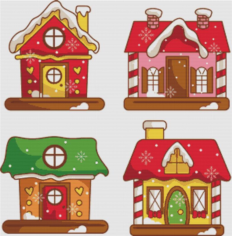 Gingerbread Houses - X Squared Cross Stitch