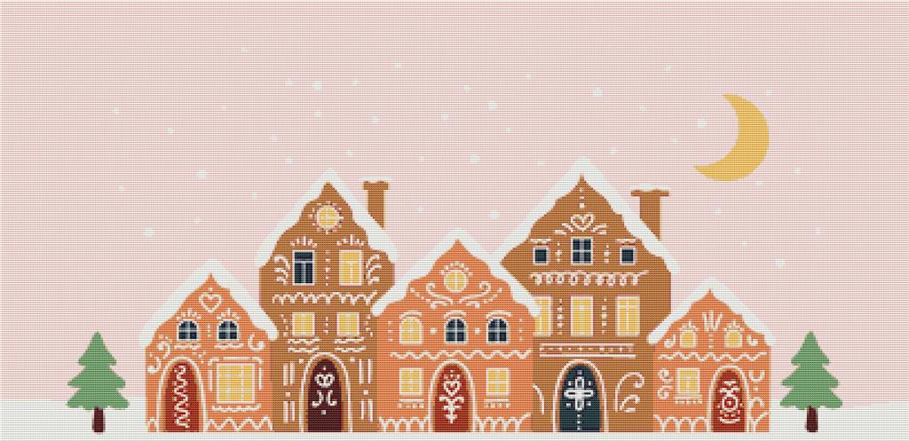 Gingerbread House Scene - X Squared Cross Stitch