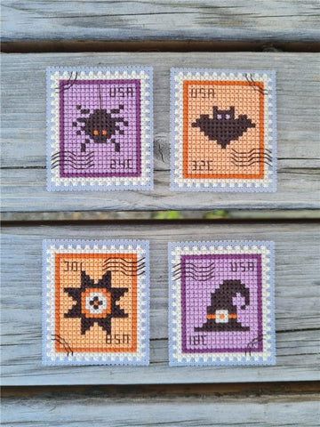 Halloween Postage Stamps - Cute Embroidery by Kate