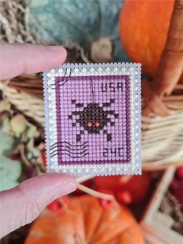 Halloween Spider Postage Stamp - Cute Embroidery by Kate