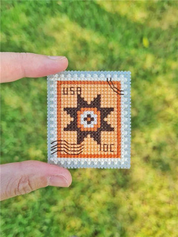 Halloween Star Postage Stamp - Cute Embroidery by Kate