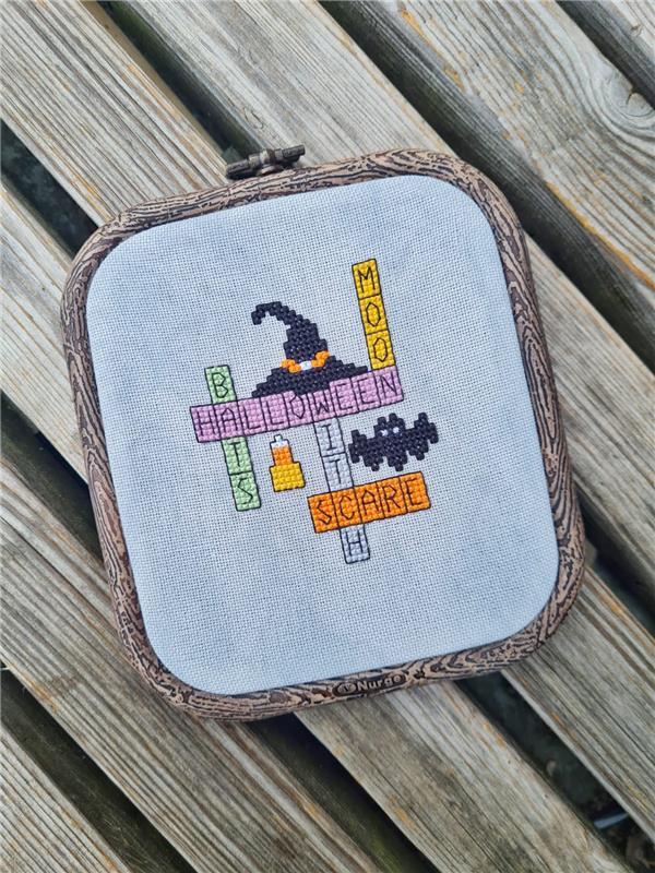 Halloween Crossword - Cute Embroidery by Kate