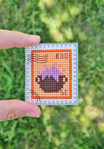 Magic Pot Postage Stamp - Cute Embroidery by Kate