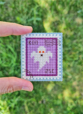Ghost Postage Stamp - Cute Embroidery by Kate