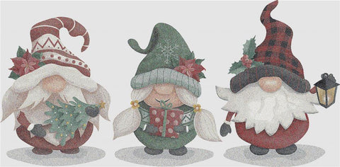 Watercolour Christmas Gnomes - X Squared Cross Stitch