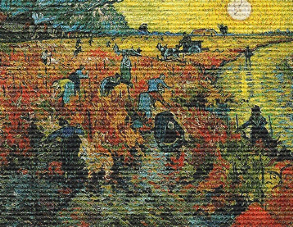 Red Vineyards At Arles - X Squared Cross Stitch