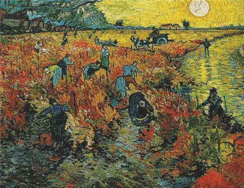 Red Vineyards At Arles - X Squared Cross Stitch